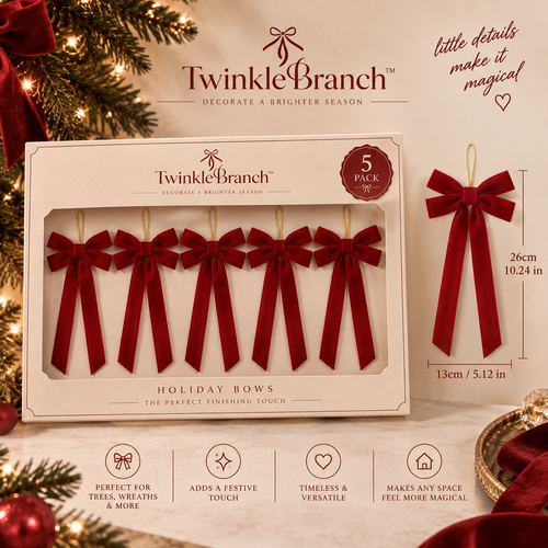 🎀 TwinkleBranch™ Velvet Bow Set — 5 Pack